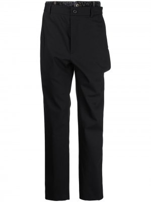 Double-waistband straight leg trousers Y/Project. Цвет: черный