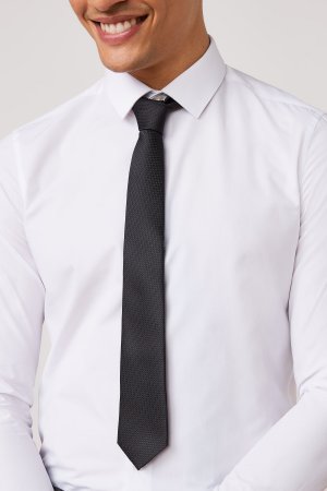 Текстурированный галстук и зажим , черный Next