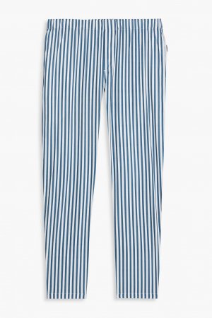 Полосатые пижамные брюки из хлопкового поплина ONIA, синий Onia
