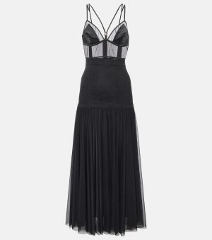 Платье миди-бюстье со вставками , черный Dolce&Gabbana