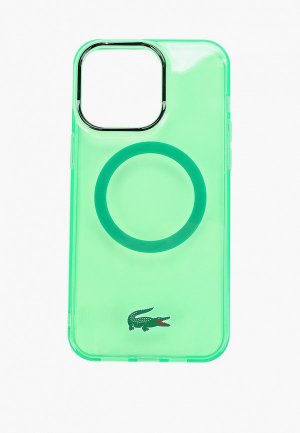 Чехол для iPhone Lacoste 15 Pro Max, с MagSafe. Цвет: зеленый