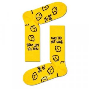 Женские носки высокие, размер 25, желтый Happy Socks. Цвет: желтый