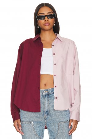 Рубашка PISTOLA Sloane Oversized Button Down, цвет Bordeaux Pink Split