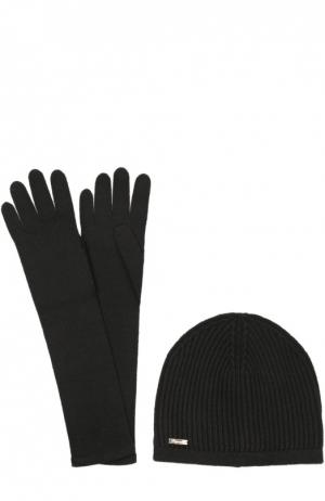 Шерстяная шапка с перчатками Dsquared2. Цвет: черный