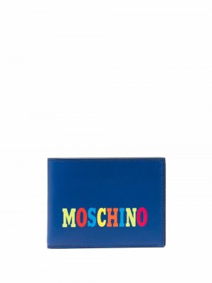 Бумажник с логотипом Moschino. Цвет: синий