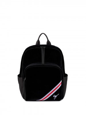 Бархатный рюкзак Chalmer Giuseppe Zanotti. Цвет: черный