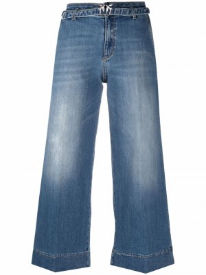 Укороченные джинсы широкого кроя PINKO. Цвет: синий