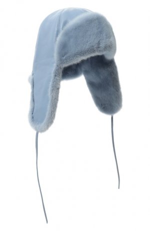 Шапка-ушанка Дарья с отделкой из меха норки FurLand. Цвет: голубой
