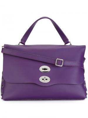 Большая сумка-тоут Postina Zanellato. Цвет: розовый и фиолетовый