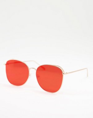 Большие солнцезащитные очки с красными стеклами -Красный AJ Morgan