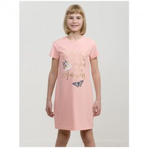 Ночная сорочка WFDT4274U для девочек, цвет персиковый, размер 7 Pelican. Цвет: розовый