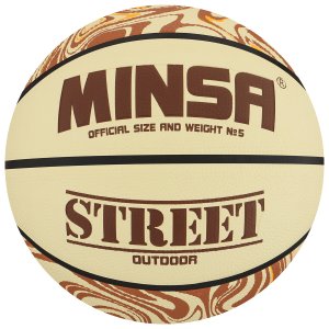 Баскетбольный мяч minsa street 5 размер, pvc, бутиловая камера, 490 гр.