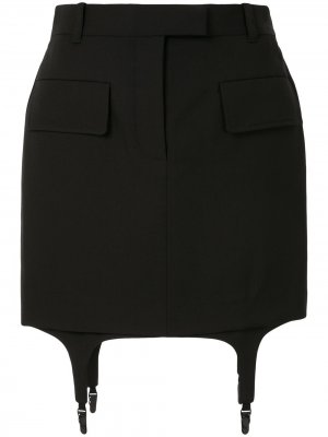 Трикотажная юбка мини Vera Wang. Цвет: черный