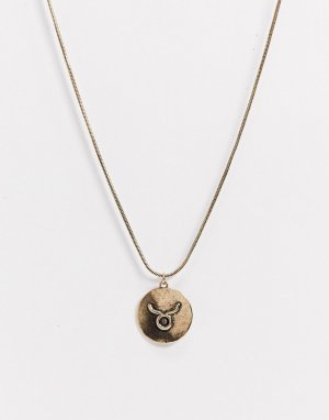 Ожерелье со знаком зодиака «Телец» SVNX-Золотой 7X