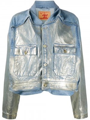Джинсовая куртка с эффектом металлик Y/Project. Цвет: синий