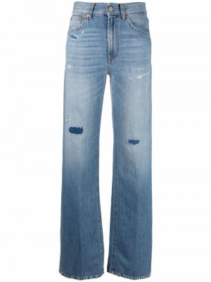Distressed wide-leg jeans DONDUP. Цвет: синий