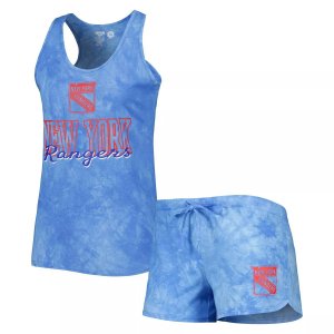 Женский спортивный костюм синего цвета с надписью «New York Rangers Billboard» - топ на бретелях и шорты для сна Unbranded