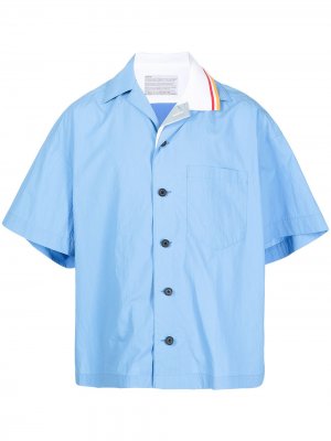 Рубашка с контрастной строчкой Kolor. Цвет: синий