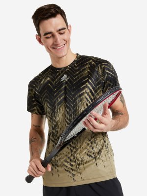 Поло мужское Tennis Freelift Printed Primeblue, Мультицвет adidas. Цвет: мультицвет