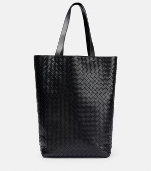 Классическая большая кожаная сумка-тоут. , черный Bottega Veneta