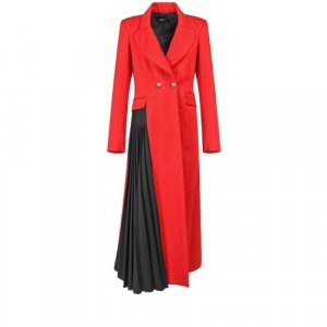 Пальто , шерсть, силуэт прилегающий, средней длины, размер 42, красный Isabel Benenato. Цвет: красный
