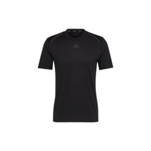 Однотонный логотип с круглым вырезом быстросохнущая спортивная футболка мужские топы черные HL8794 Adidas