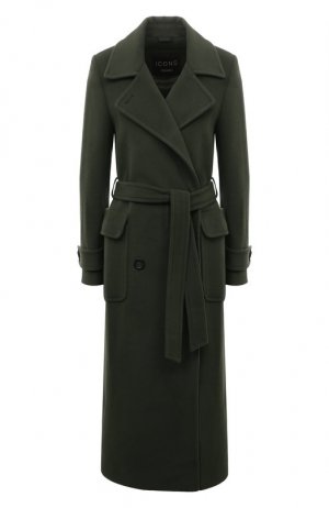 Пальто из шерсти и кашемира Cinzia Rocca. Цвет: зелёный