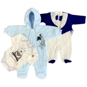Комплект одежды , размер 20 (62-68), голубой, синий lucky child. Цвет: голубой/синий