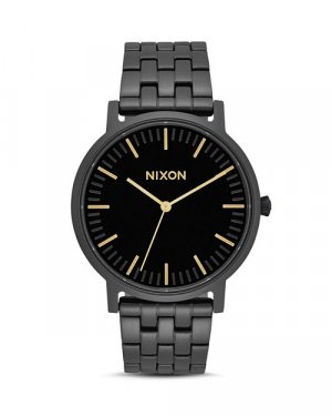 Часы Porter с золотистым акцентом, 40 мм , цвет Black Nixon