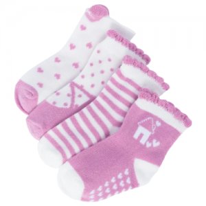 Носки для малышей, 4 пары 9896 Фиолетовый 17-18 Mayoral. Цвет: белый/фиолетовый