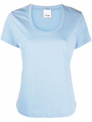 Round neck short-sleeved T-shirt Allude. Цвет: синий