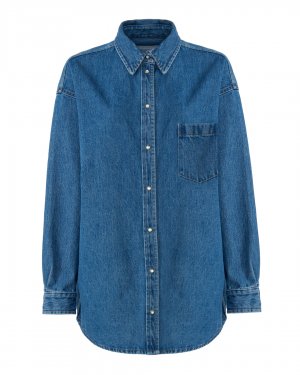 Джинсовая рубашка Forte Dei Marmi Couture. Цвет: синий+принт