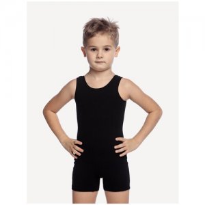 Комбинезон для гимнастики и танцев , размер 110, черный ALIERA. Цвет: черный