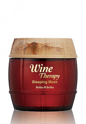 Маска для лица Holika желе ночная Wine Therapy красное вино. Цвет: белый