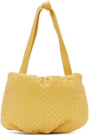 Маленькая желтая сумка для лампочек Intrecciato Bottega Veneta
