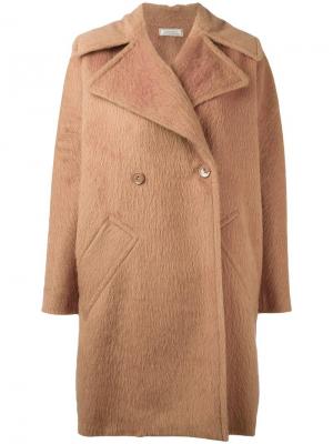 Шерстяное пальто Nina Ricci. Цвет: телесный