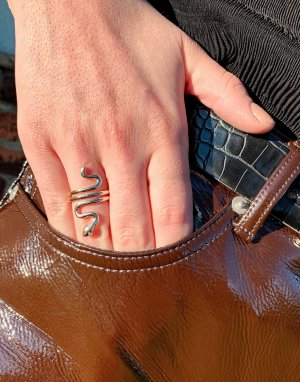 Золотистое кольцо в виде змеи Lothendra-Серебристый ALDO