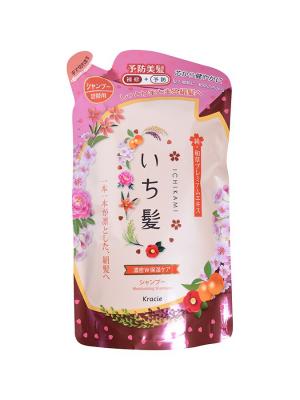 Ichikami Шампунь интенсивно увлажняющий для поврежденных волос с маслом абрикоса 340 мл Kracie. Цвет: прозрачный