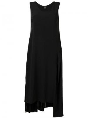 Длинное платье асимметричного кроя Y's. Цвет: черный