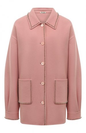 Шерстяная куртка Miu. Цвет: розовый