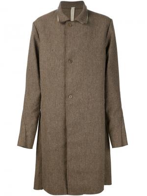 Однобортное пальто A Diciannoveventitre. Цвет: коричневый