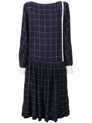 Krizia grid print dress Vintage. Цвет: синий