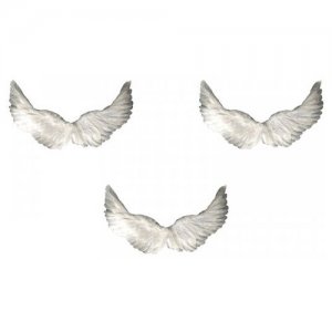 Крылья ангела белые перьевые карнавальные большие 60х35см, на Хэллоуин и Новый год (3 пары в наборе) Happy Pirate
