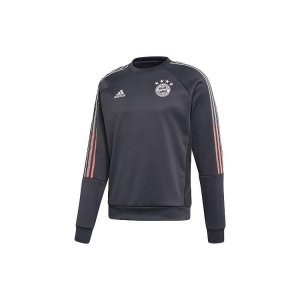 Logo Print Bayern Football Pullover Sweatshirt Men Tops Gray FR3989 Adidas