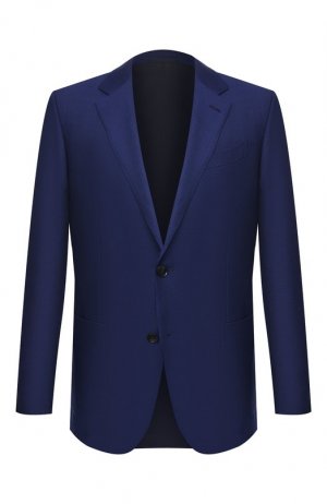 Пиджак из шерсти и шелка Zegna. Цвет: синий