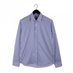Классическая приталенная рубашка в полоску белого/синего цвета Мужское BEST MOUNTAIN