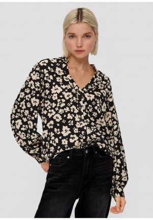 Блузка-рубашка MIT ALLOVER-PRINT , цвет schwarz QS