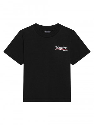 Детская футболка с изображением политической кампании , черный Balenciaga
