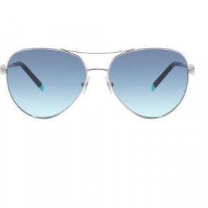 Солнцезащитные очки , серебряный, голубой Tiffany. Цвет: серебристый/голубой