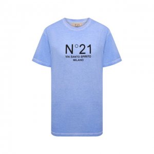 Хлопковая футболка N21. Цвет: голубой